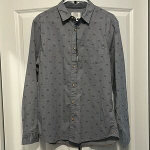 Men casual/dress shirt with bike design